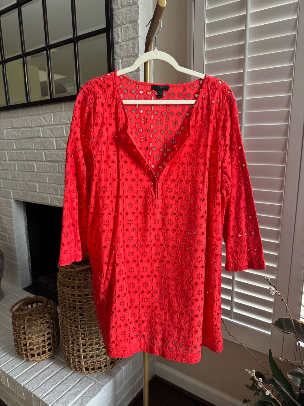 Jcrew Eyelet Split Neck Coverup
